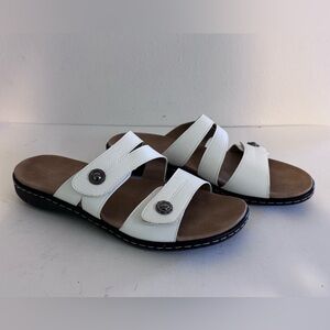 Shibever Women’s Flat Strappy Sandals with Button Detail Comfy Size 10